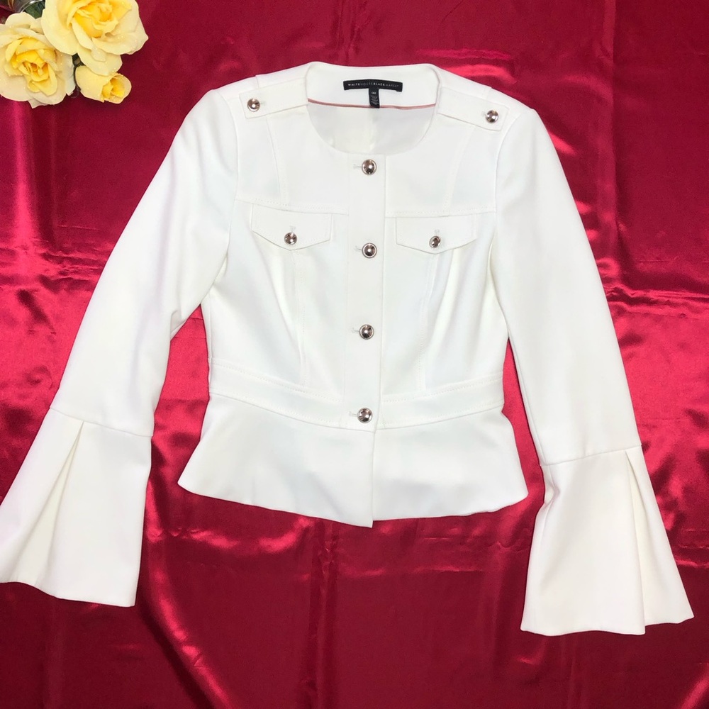 White House Black Market (WHBM) Peplum Bell Sleeve Jacket - Picture 2 of 5